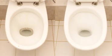 vergleich toilettenschüssel vor und nach der reinigung mit salzsäure