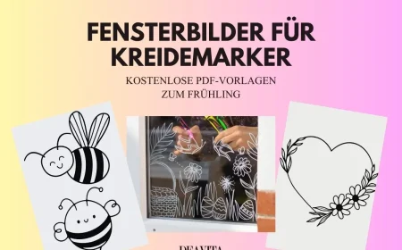 Vorlagen für Fensterbilder aus Kreidestiften zum Frühling kostenlos ausdrucken