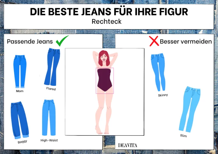 welche jeans für welche figur rechteck
