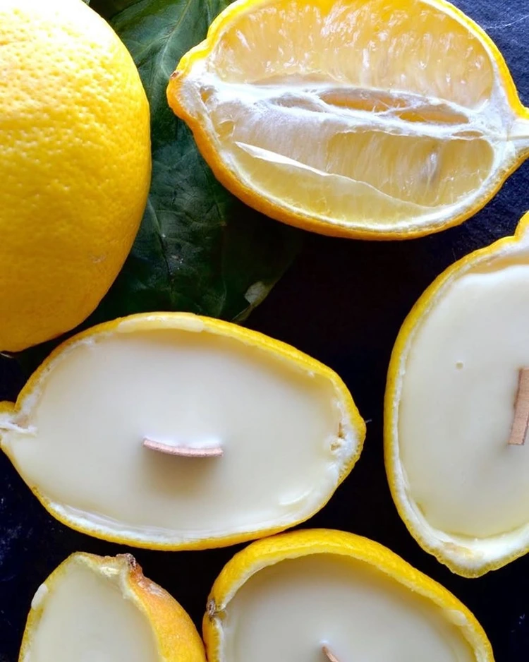 duftkerzen aus zitronenschalen selber machen