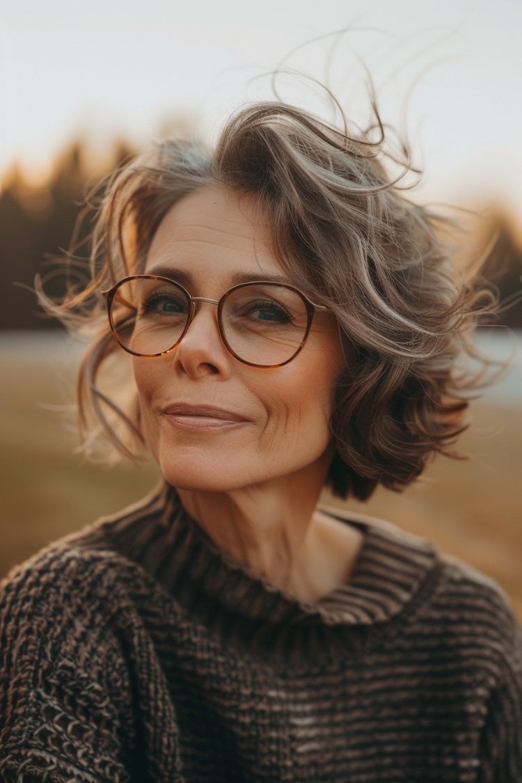 frecher, voluminöser schnitt für ältere frauen mit feinem haar – kurzer shaggy cut