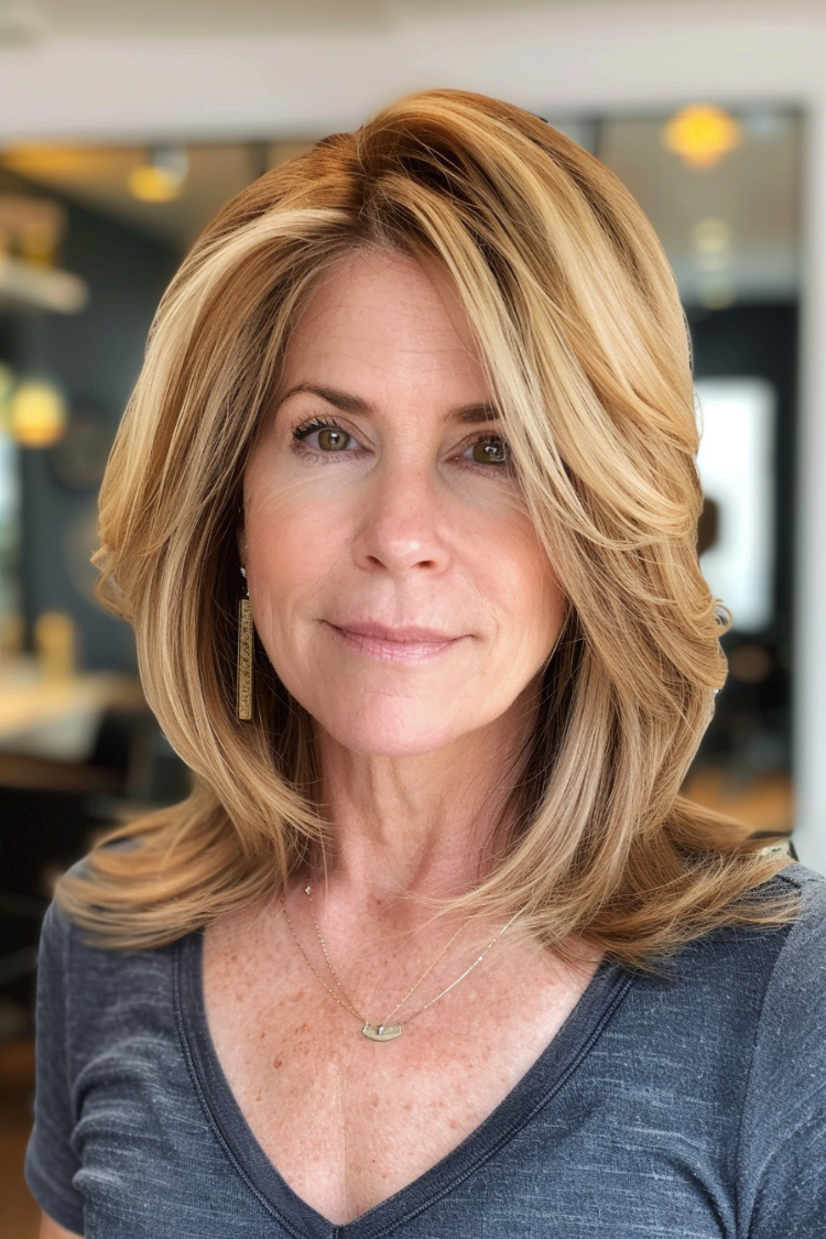 frecher, voluminöser schnitt für ältere frauen mit feinem haar – layered long bob (lob)