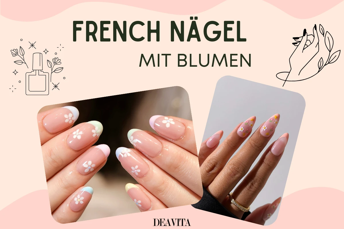 french nägel mit blumen