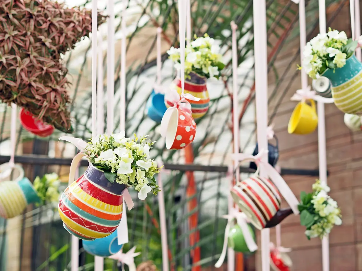 kreative ideen für hängende gartebdeko