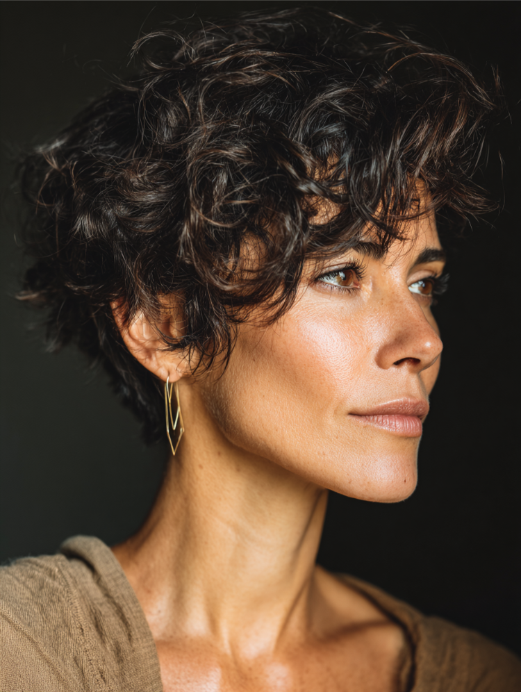 pixie cut für kurzes lockiges haar