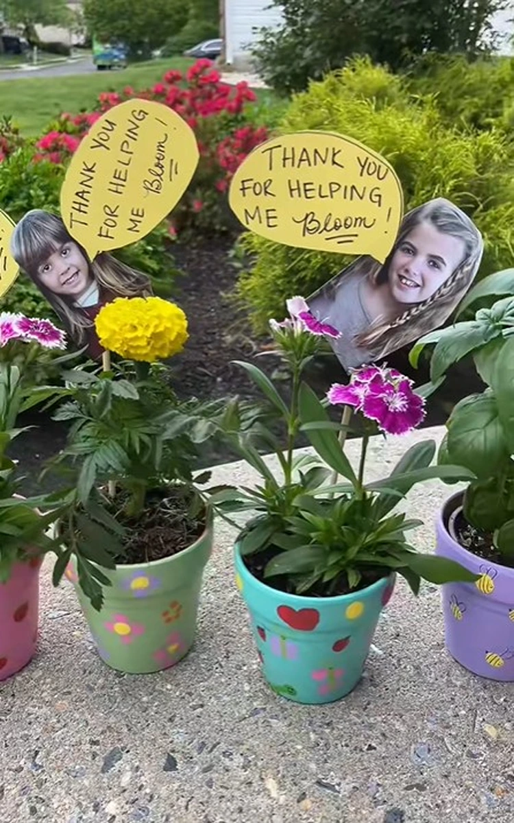 abschiedsgeschenk für erzieherin blumentopf mit fotos und botschaften