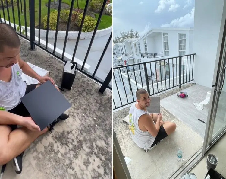 Balkonboden günstig verschönern mit Vinyl-Fliesen zum Aufkleben