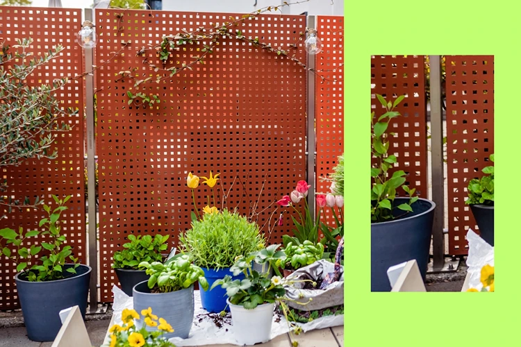 befestigung der sichtschutzpaneele im detail