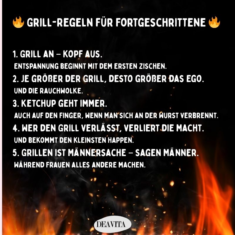 coole sprüche grillen grill regeln für fortgeschrittene