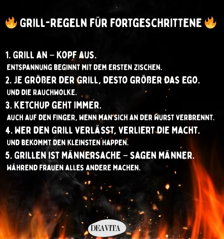 coole sprüche grillen grill regeln für fortgeschrittene