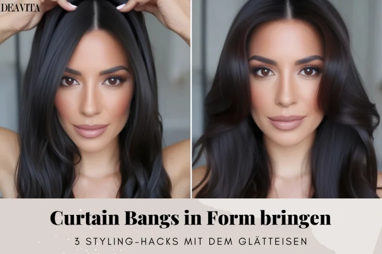 curtain bangs mit dem glätteisen zu stylen