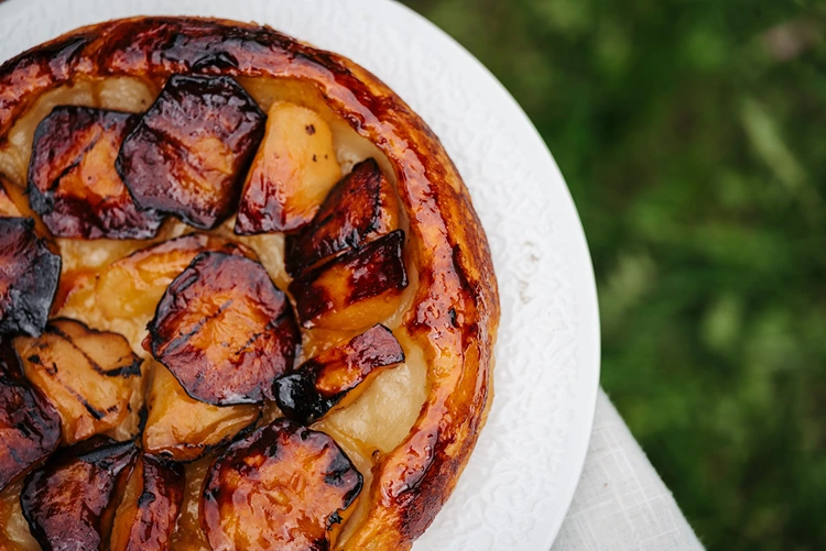 dessert vom grill rezepte upside down apfelkuchen