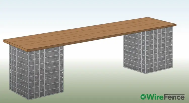 Einfache DIY-Variante zum Nachbauen mit Holzbrettern und Gabionen-Würfeln