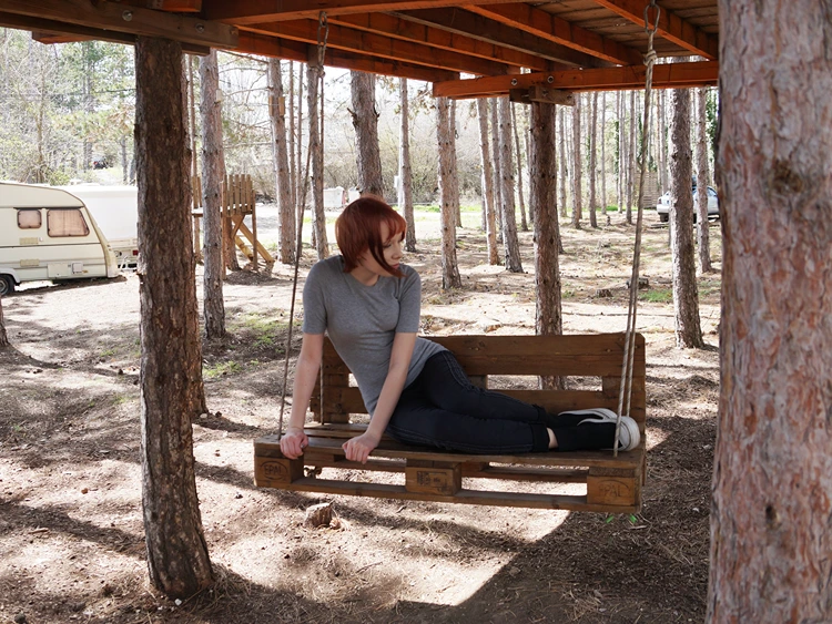 einfache schaukel aus paletten