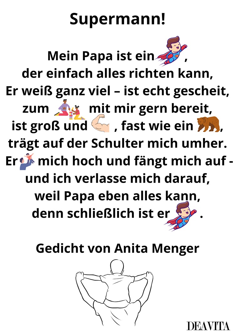 gedicht vatertag kindergarten supermann
