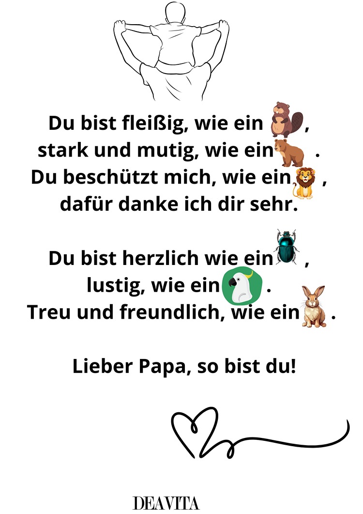 gedicht vatertag lustig kurz kindergarten