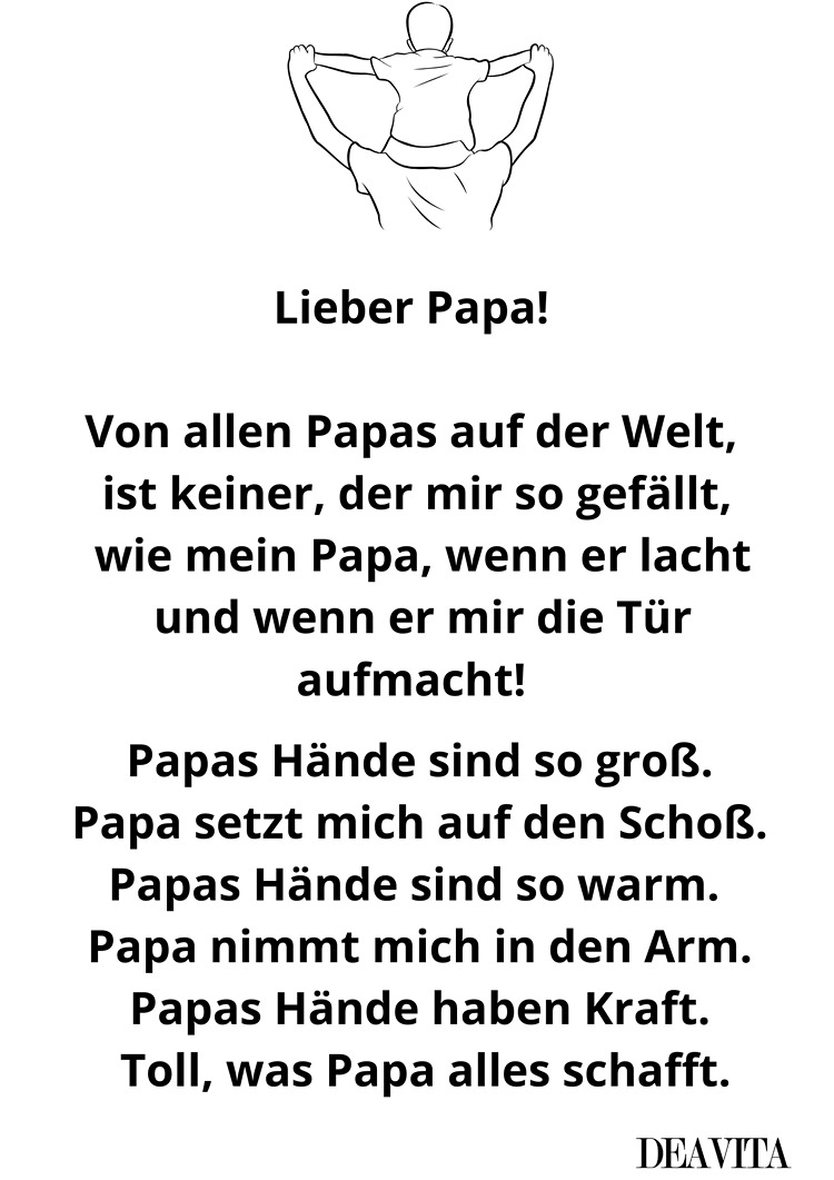 gedicht zum vatertag kleinkinder