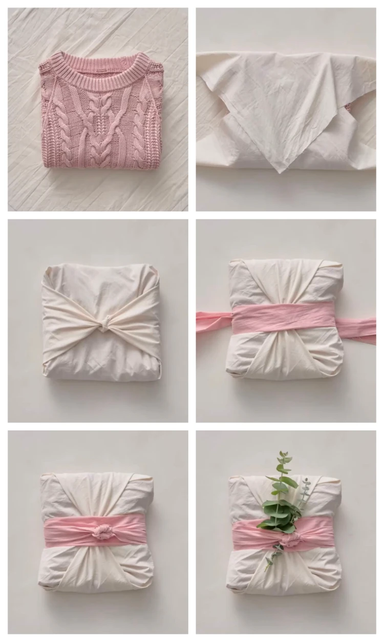 geschenkverpackung aus alte gardinen