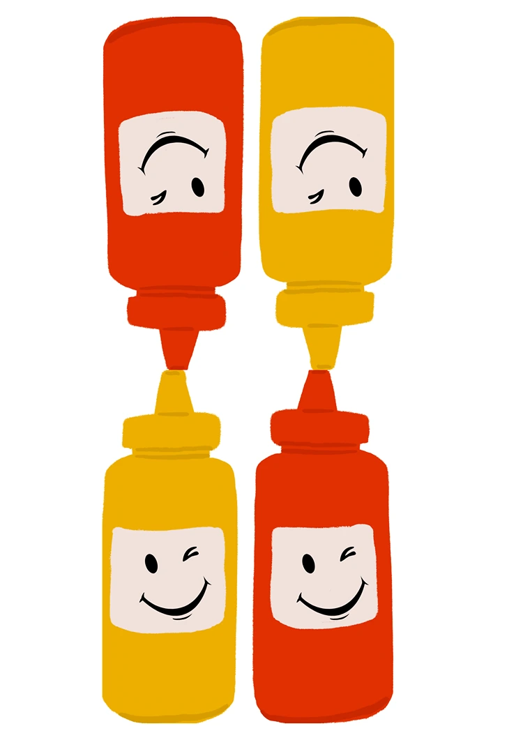 grillparty deko ideen ketchup majo girlande