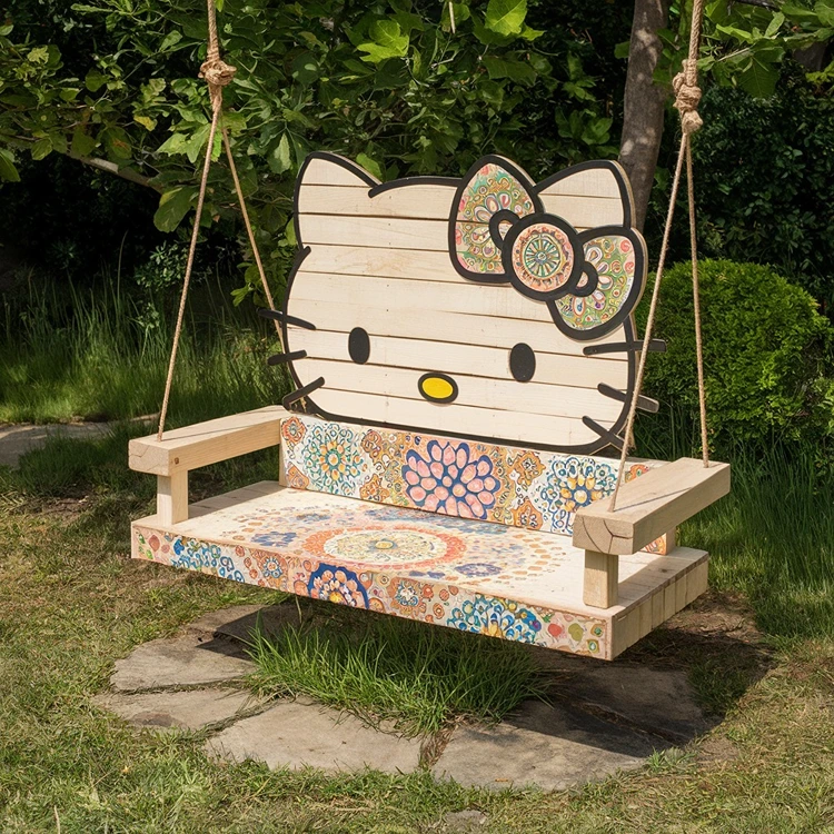 hello kitty schaukel aus paletten für kinder
