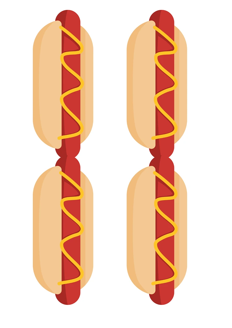 hotdog girlande grillparty deko basteln vorlagen