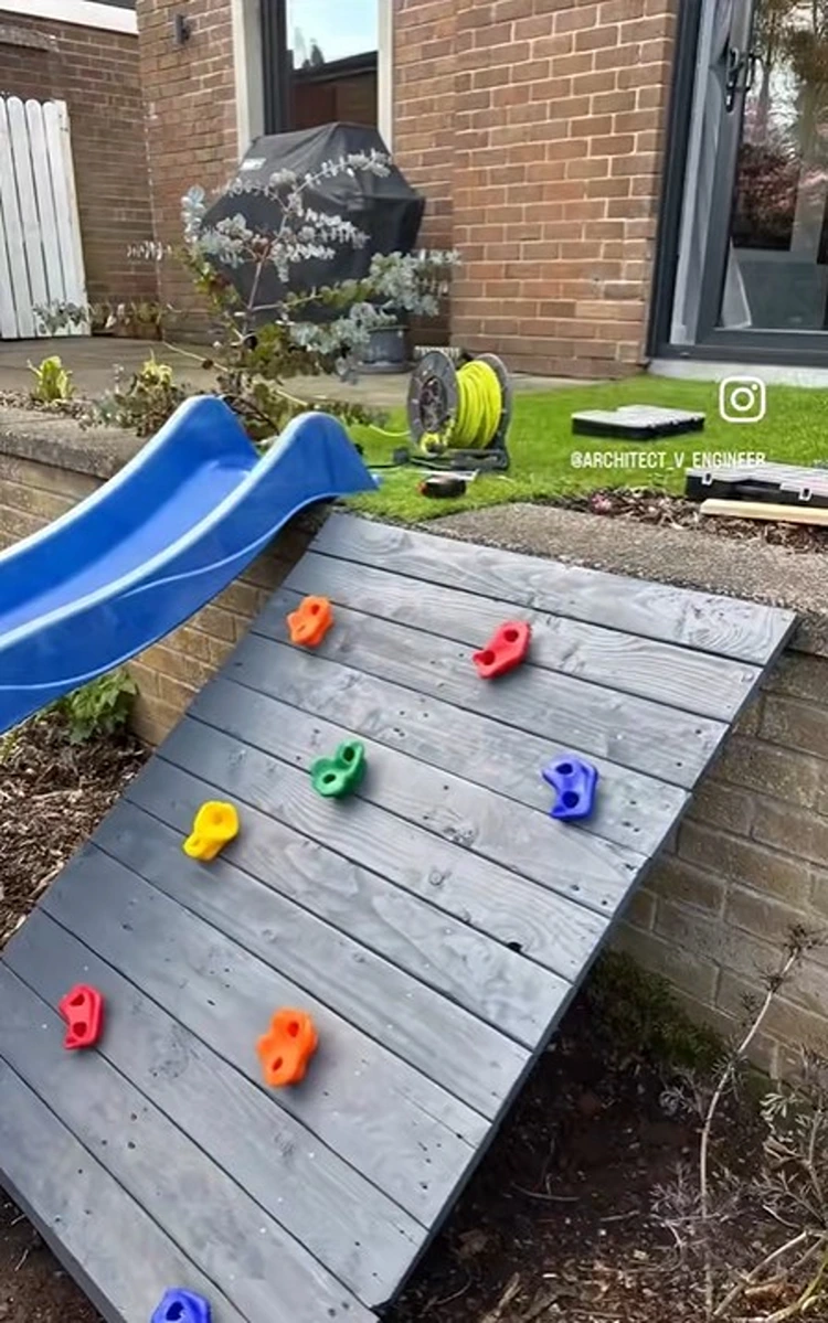 kletterwand aus paletten für kinder