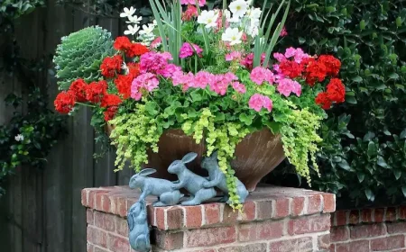 Kübel für den Sommer bepflanzen Blumen Kombinationan