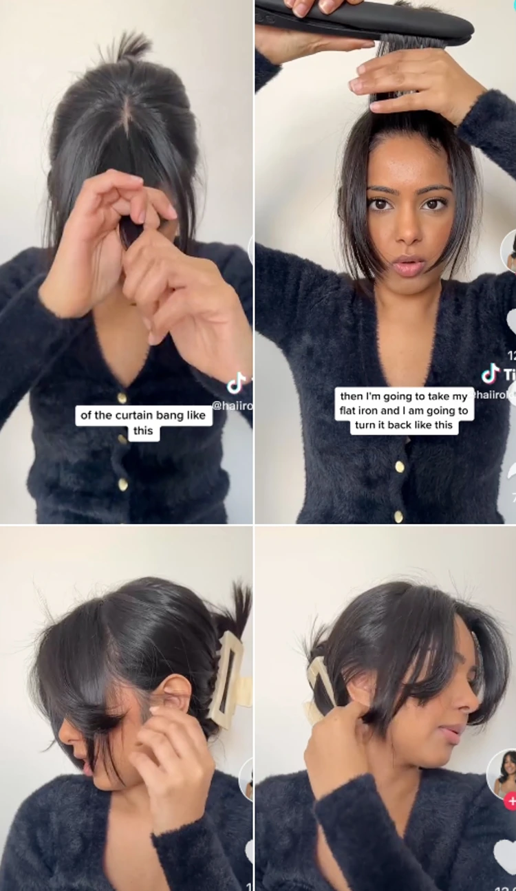 langer pony haarschnitt mit mittelscheitel