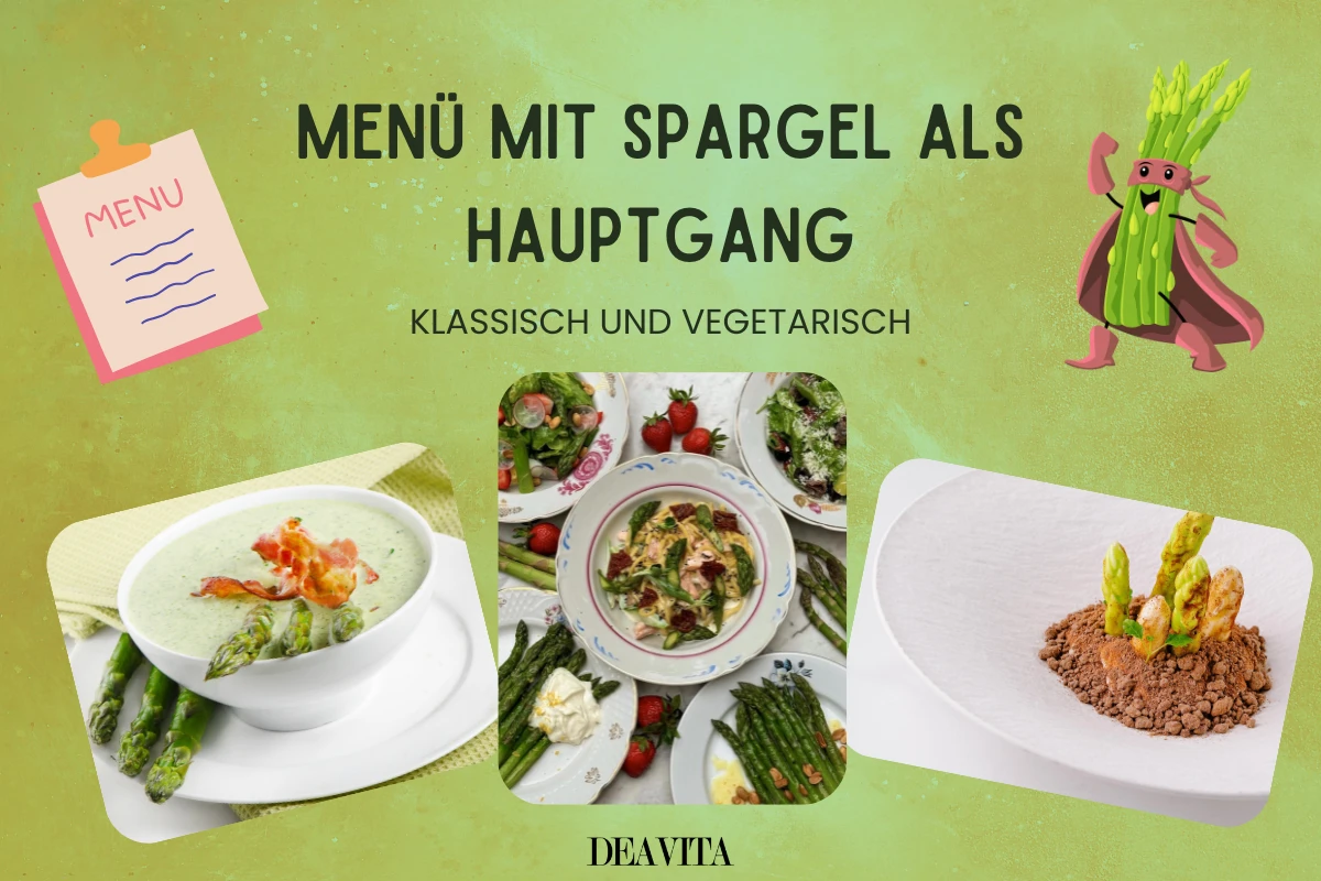 menü mit spargel als hauptgang