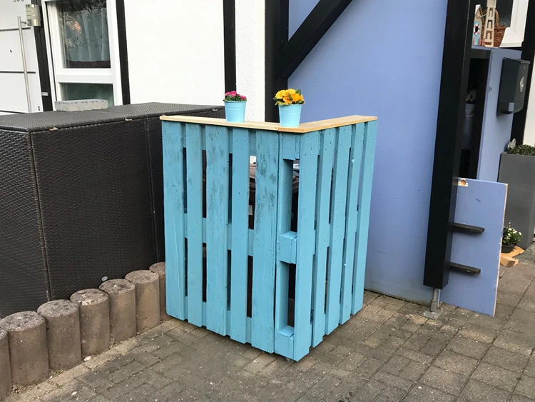 mülltonnenverkleidung aus zwei paletten