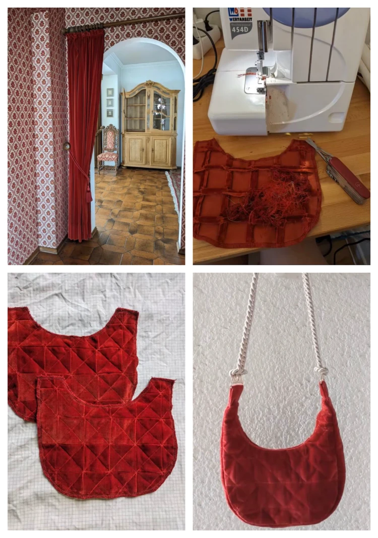 tasche aus alte gardinen