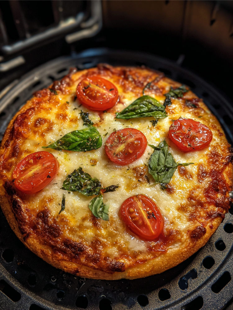 tiefkühl pizza margherita in der heißluftfritteuse