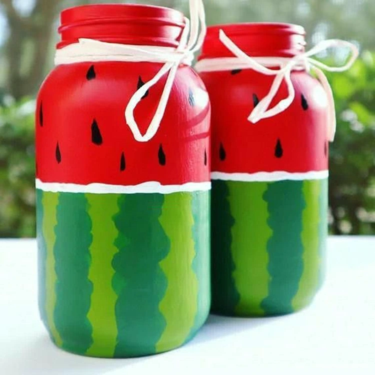 wassermelone besteckhalter aus glas selber machen grillparty ideen
