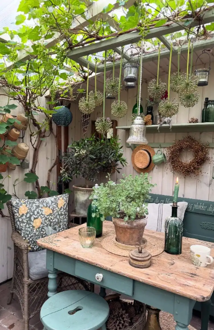 allium girlande basteln für ihren sitzbereich im garten oder auf der terrasse