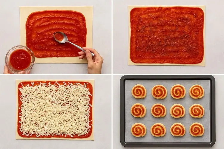 Anleitung für die Zubereitung der Blätterteigschnecken