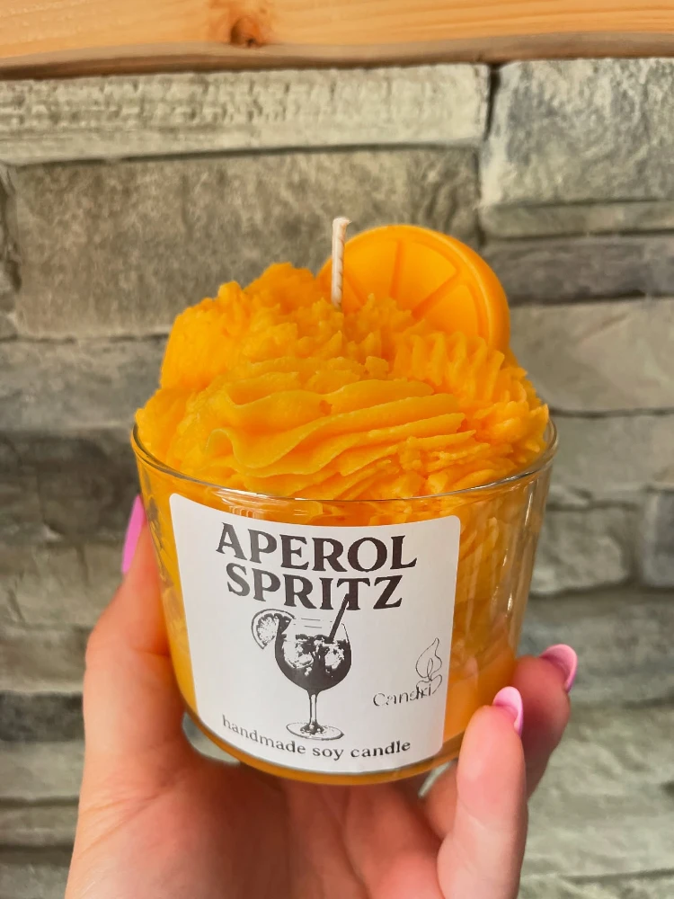 aperol spritz diy kerze aus sojawachs