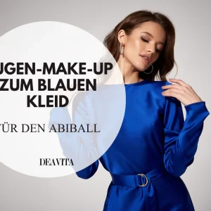 augen make up zum blauen kleid