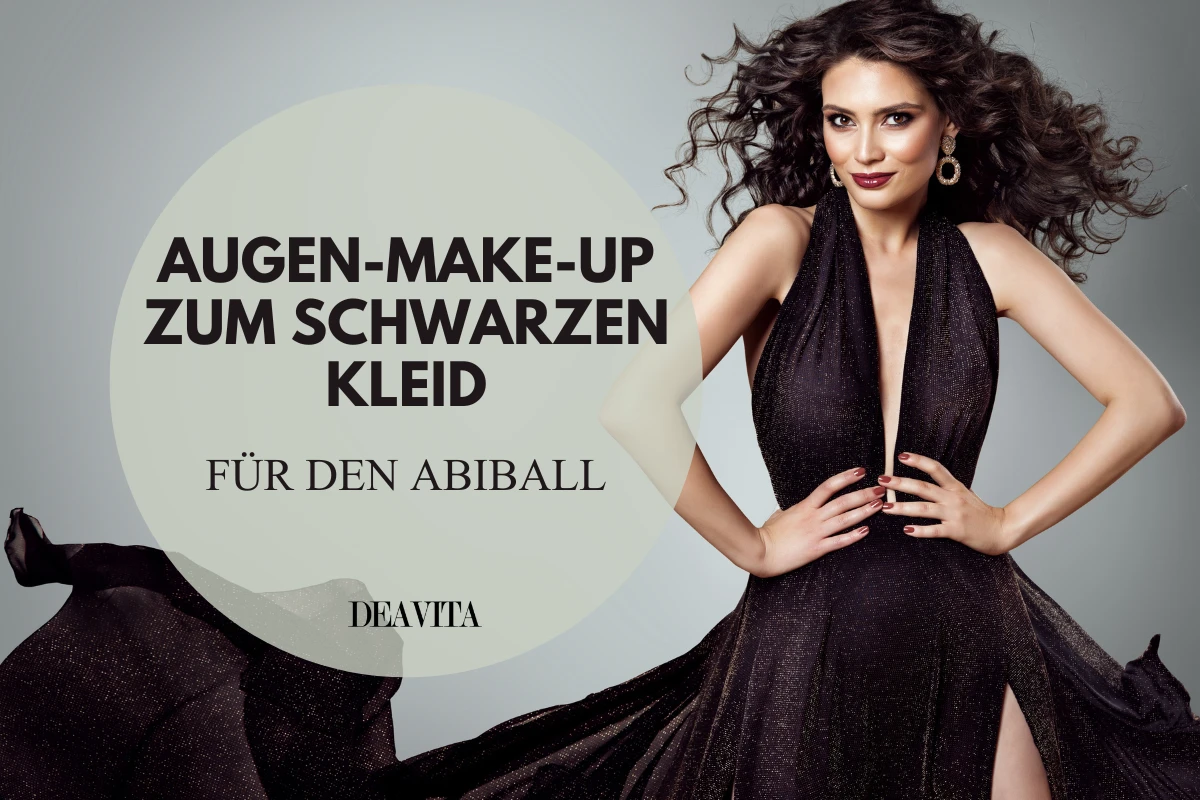augen richtig schminken zum schwarzen kleid