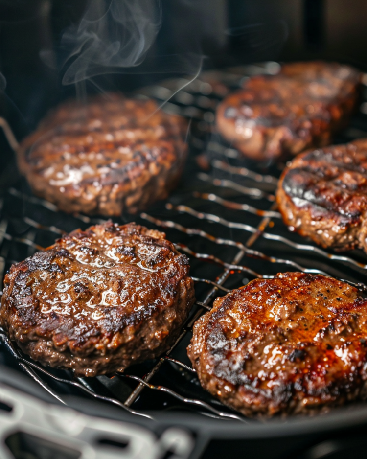 burger patties in der heißluftfritteuse zubereiten