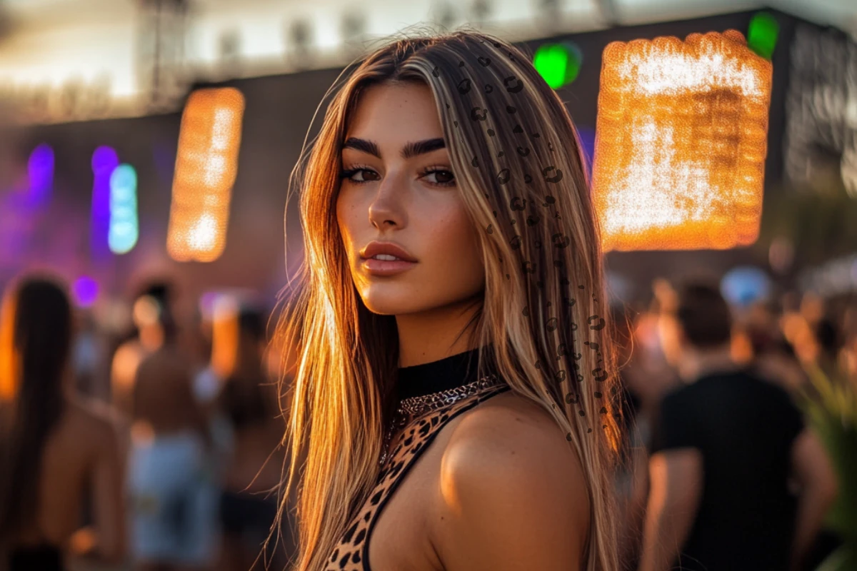 cheetah muster auf haaren fürs festival