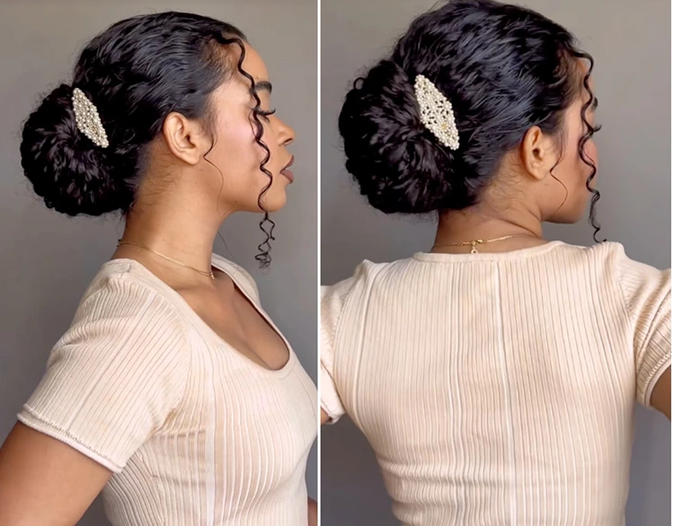 eleganter dutt für naturlocken