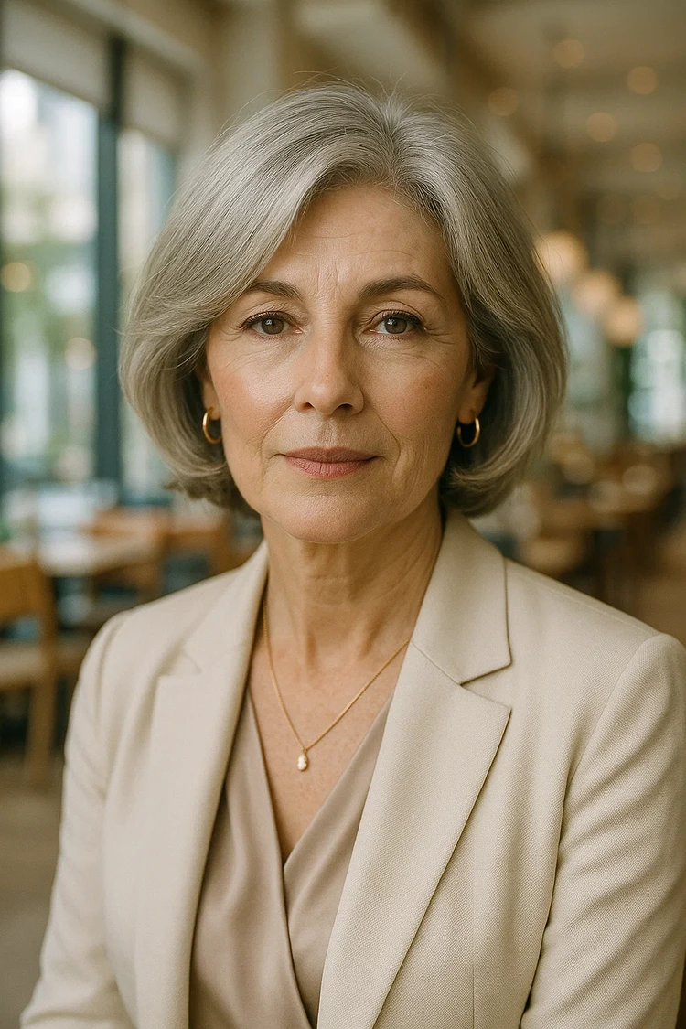 frisuren für feine graue haare soft layered lob