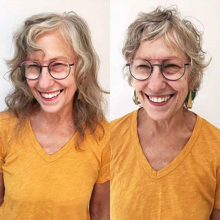 frisuren für graues haar, die jünger machen 