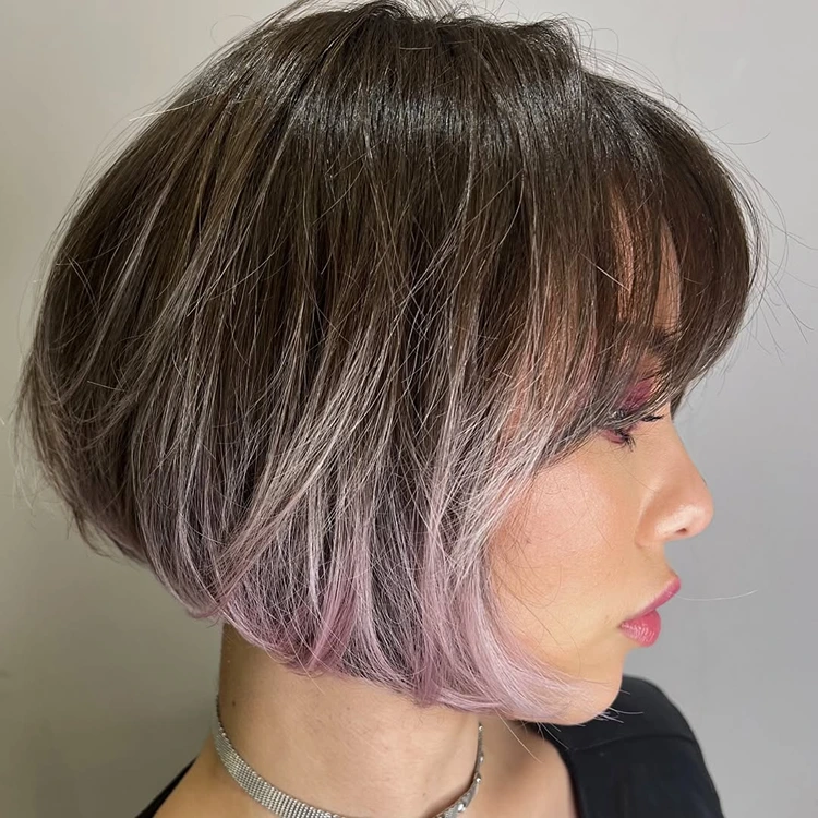 graduierter bob mit nackenbogen ombre