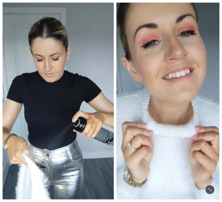 haarspray hack gegen make up flecken auf der kleidung