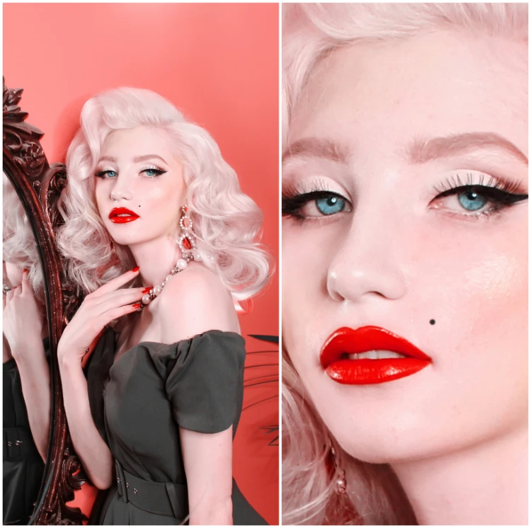 hollywood make up für abschlussball mit schwarzem kleid