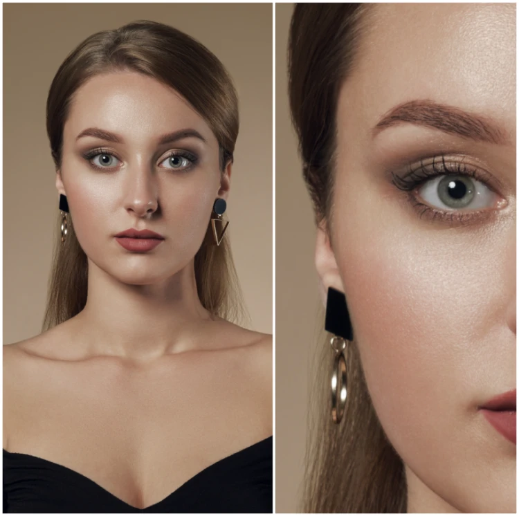 hübsches junges mädchen mit natürlichem make up und schwarzem kleid für abi (1)