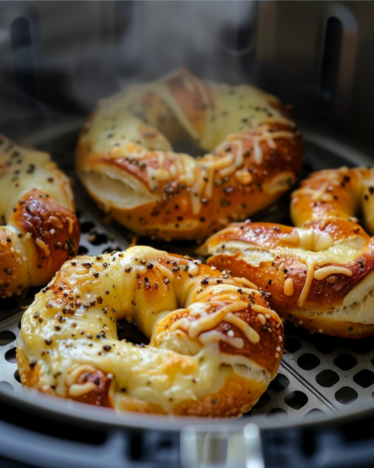 käsebrezeln mit mohn backen in der heißluftfritteuse
