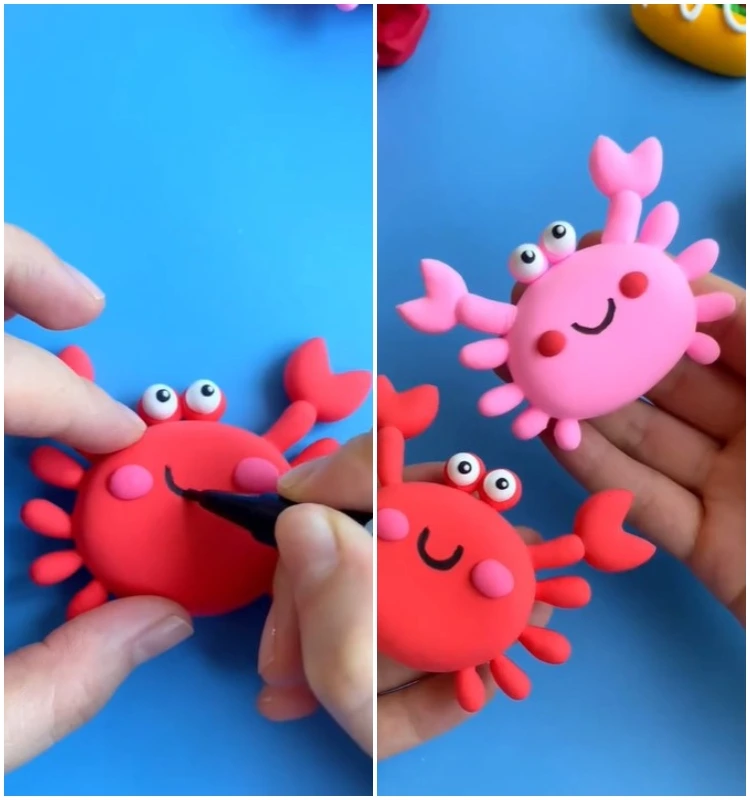 krabben formen aus knete mit kindern