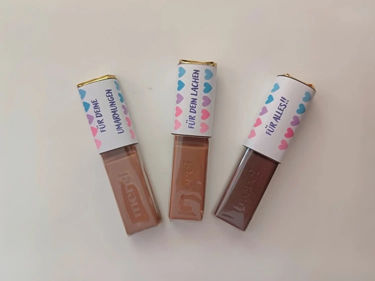 merci pralienen als abschiedsgeschenk verpackt